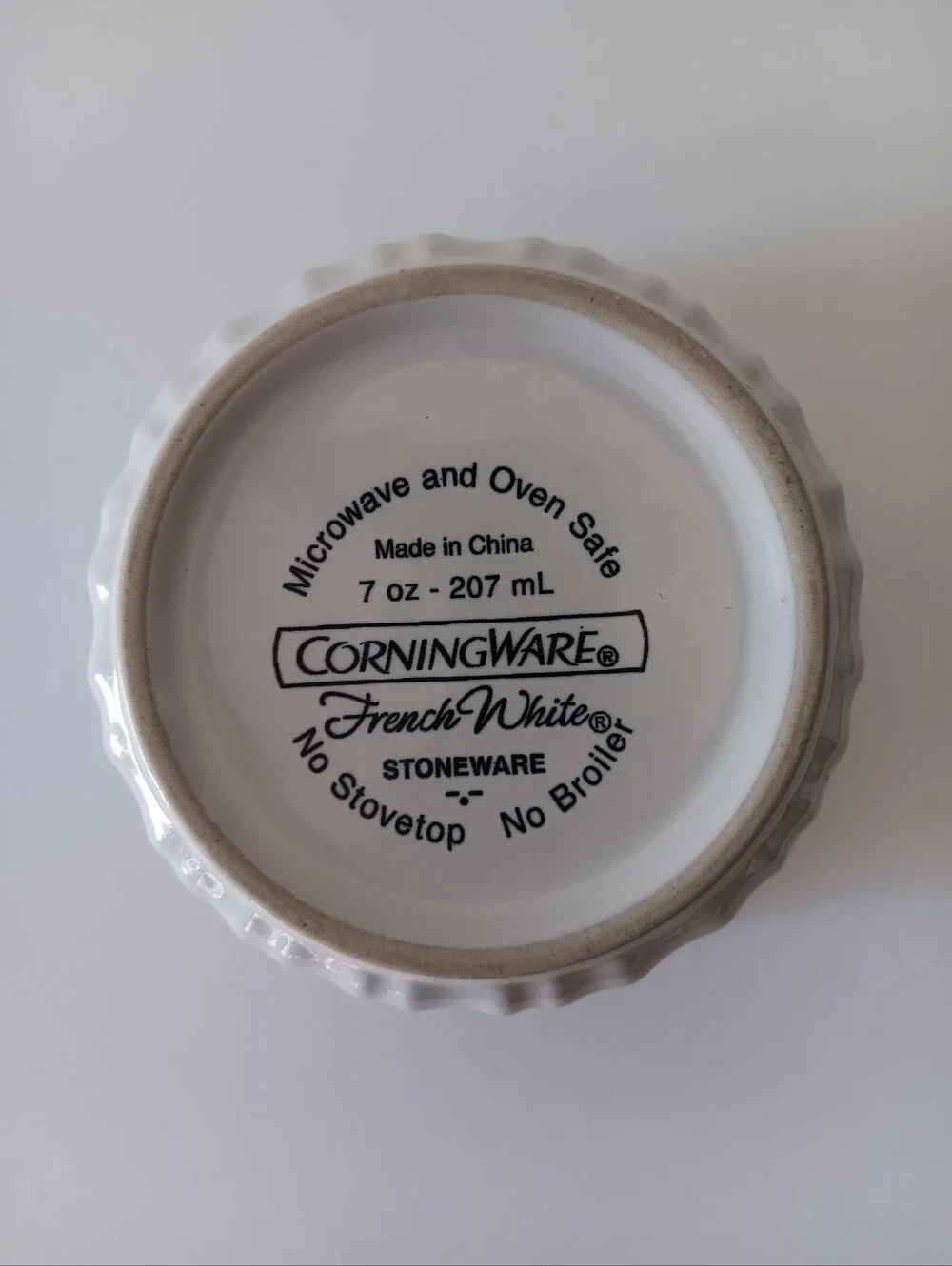 Corningware Stoneware Small Round Bowl Oven-Safe Ramekin French White 7 ounce
